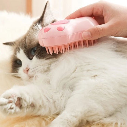 brosse pour chat 3 en 1 rose chat allonge