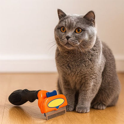 brosse pour chat design coloré orange