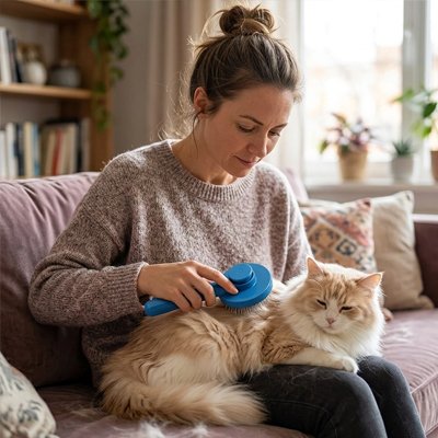 brosse pour chat ergonomique maitresse canape