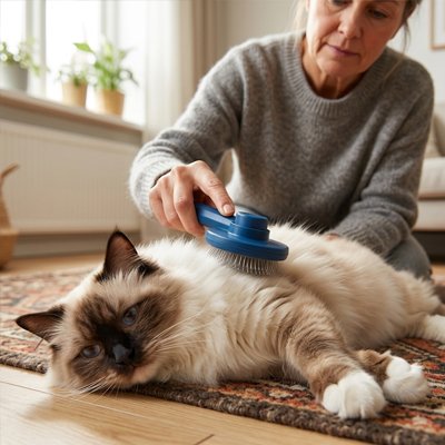 brosse pour chat ergonomique maitresse chat allonge