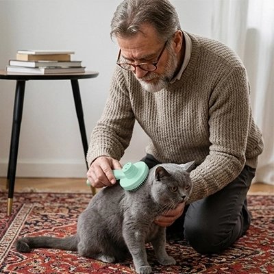 brosse pour chat legere vert menthe maitre salon