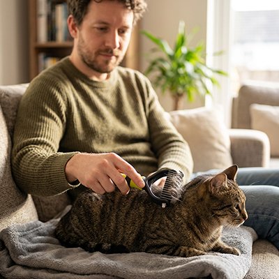 brosse pour chat maitre canape salon