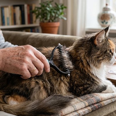brosse pour chat maitre chat allonge
