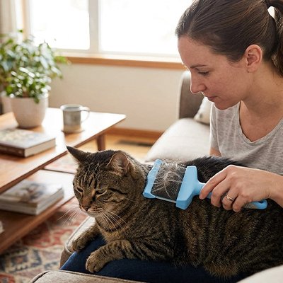 brosse pour chat maitresse canape salon