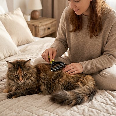 brosse pour chat maitresse lit chambre