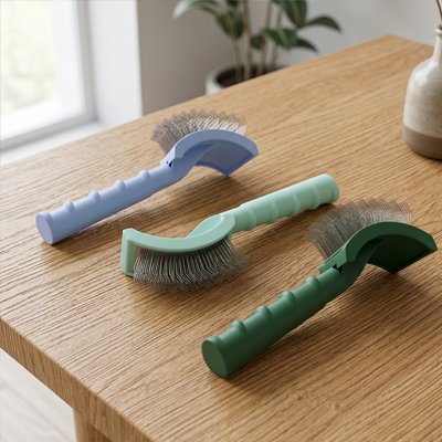 brosse pour chat poil long​ bleu vert clair vert