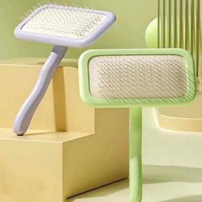 brosse pour chat poil long​ massage vert violet