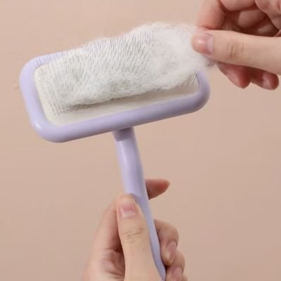 brosse pour chat poil long​ massage violet