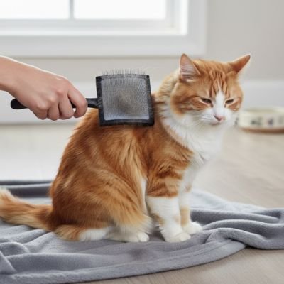 brosse pour chat poil long​ polyvalente noir chat