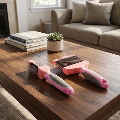brosse pour chat rose tailles salon