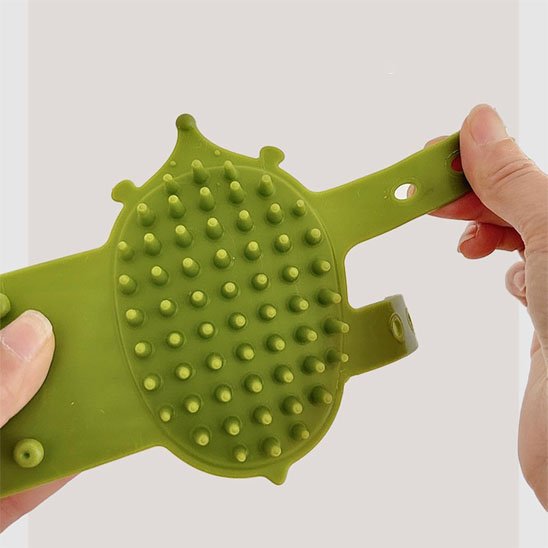 brosse pour chat silicone vert