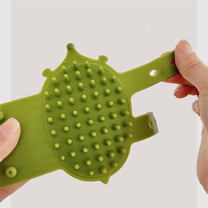 brosse pour chat silicone vert