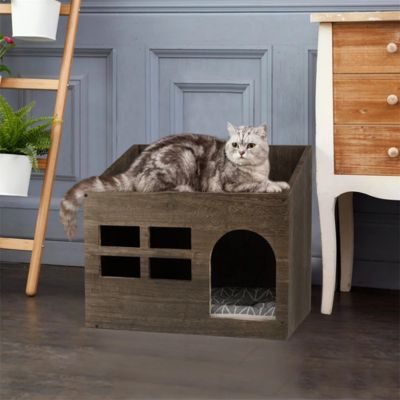 cabane pour chat anti stress design avec chat
