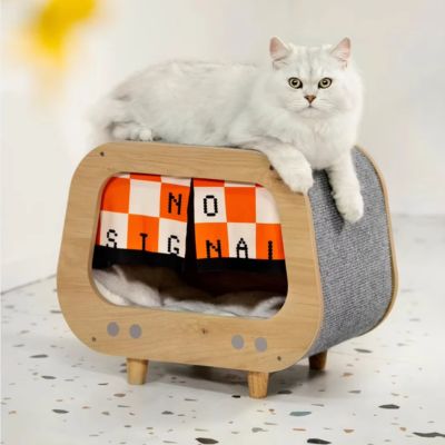 cabane pour chat trapeze gris