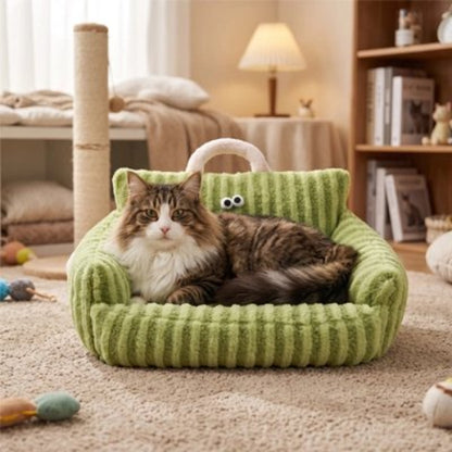 canapé pour chat vert anis chat allonge salon