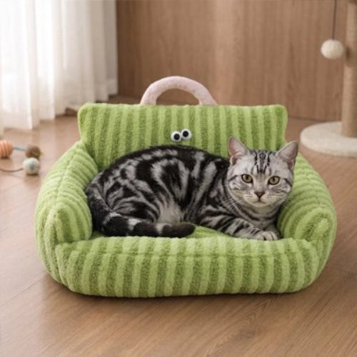 canapé pour chat vert anis chat allonge
