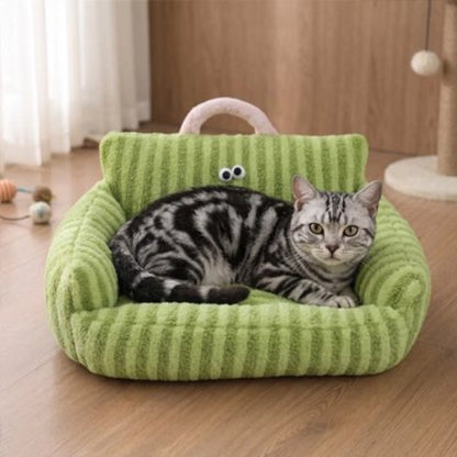 canapé pour chat vert anis chat allonge