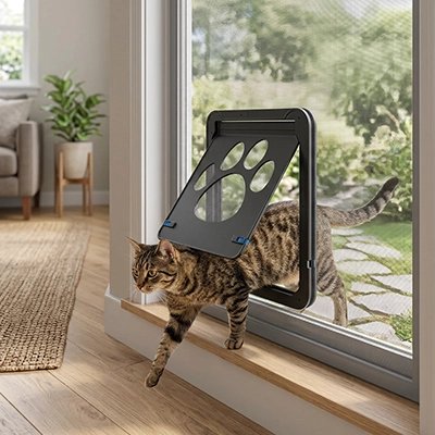 chatière design patte decorative chat entrant salon