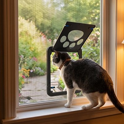 chatière design patte decorative chat sortant