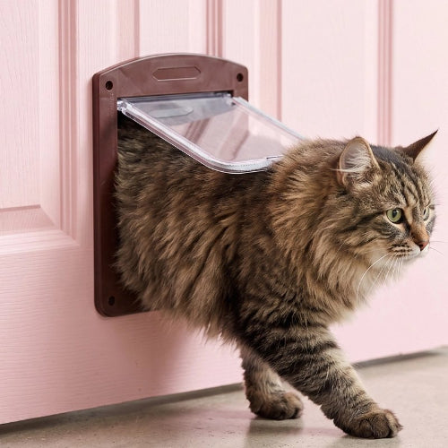 chatière marron resistante aux intemperies chat sortant