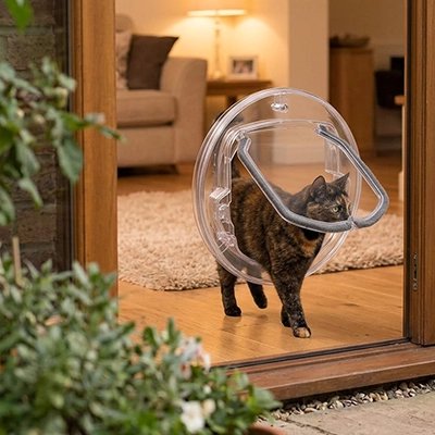 chatière transparente chat entrant jardin