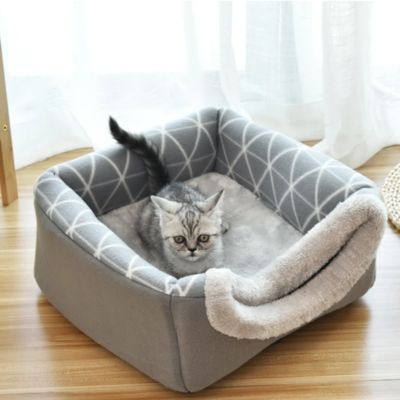 chaton panier transformable en niche gris