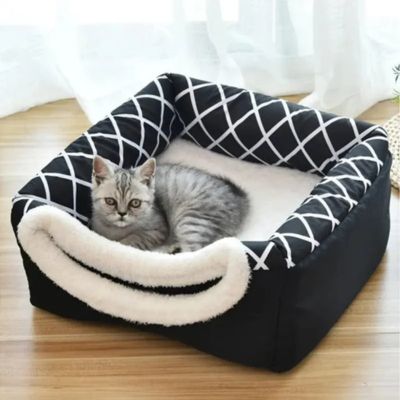 chaton panier transformable en niche noir