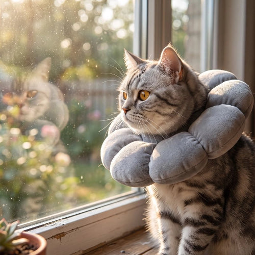 collerette chat doux cat assis 