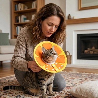 collerette chat orange maitresse