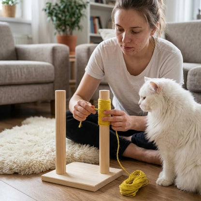 corde arbre a chat jaune sisal robuste maitresse chat 