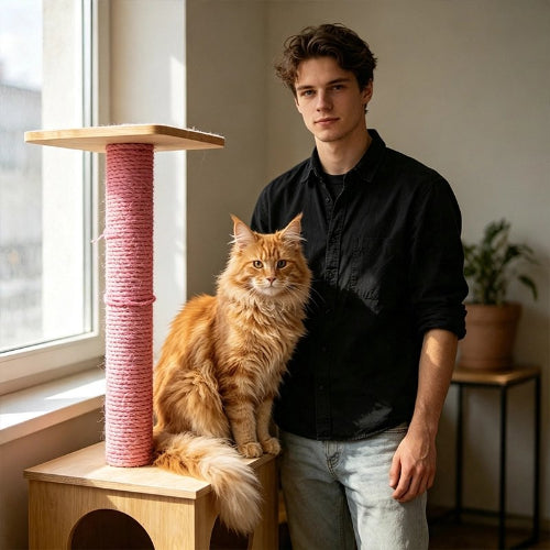corde arbre a chat rose sisal robuste maitre chat