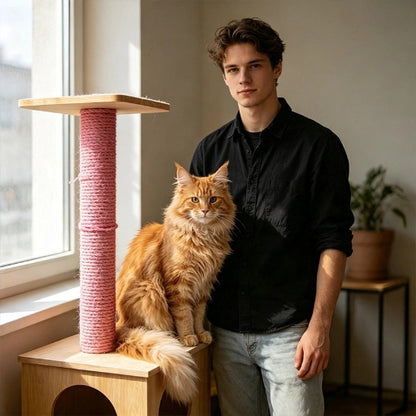 corde arbre a chat rose sisal robuste maitre chat