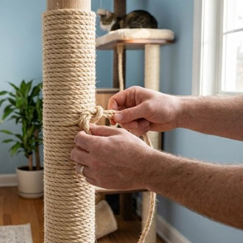 corde arbre a chat sisal naturel noeud chat allonge