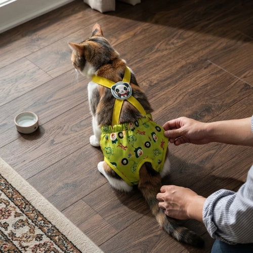 couche pour chat vert chat assis