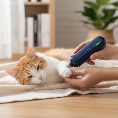 coupe griffe chat bleu fonce pratique chat allonge