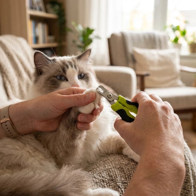 coupe griffe chat poignees bicolores chat allonge canape