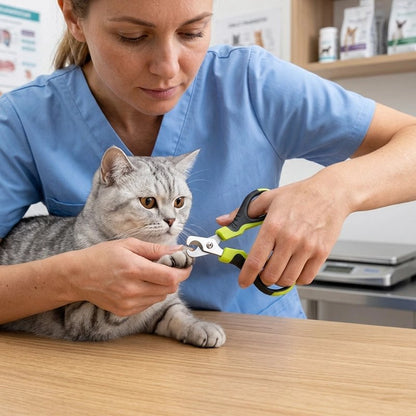 coupe griffe chat poignees bicolores veterinaire chat allonge