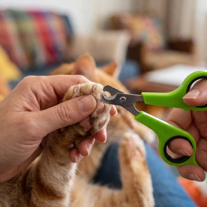 coupe griffe chat poignees colorees vert noir