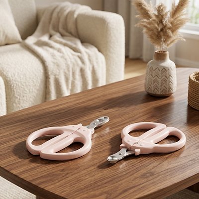 coupe griffe chat rose poudre table salon