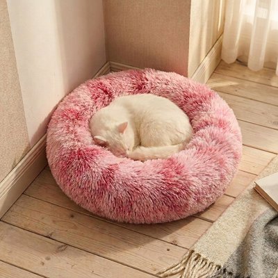 coussin pour chat rose cocooning chat dormant