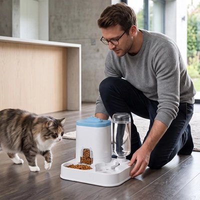 distributeur de croquettes pour chat bleu maitre chat cuisine