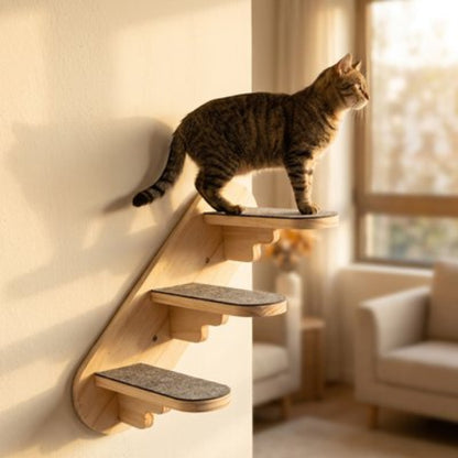 escalier pour chat bois de pin chat debout