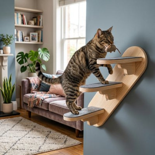 escalier pour chat bois de pin chat montant salon