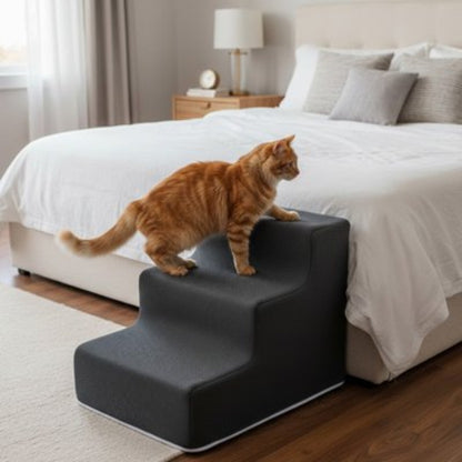 escalier pour chat moderne gris trois marches chat chambre