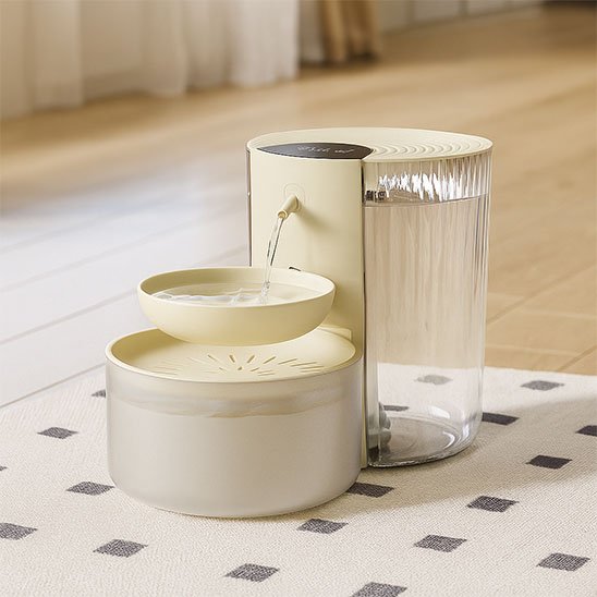 fontaine a eau chat intelligente couleur beige