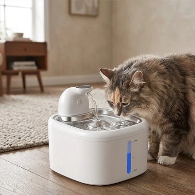 fontaine a eau chat moderne chat buvant salon