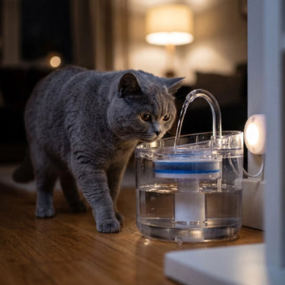 fontaine a eau chat transparente chat debout