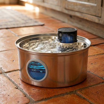 fontaine a eau pour chat en acier inoxydable active