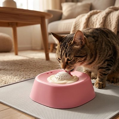 gamelle anti glouton chat rose chat lechant salon