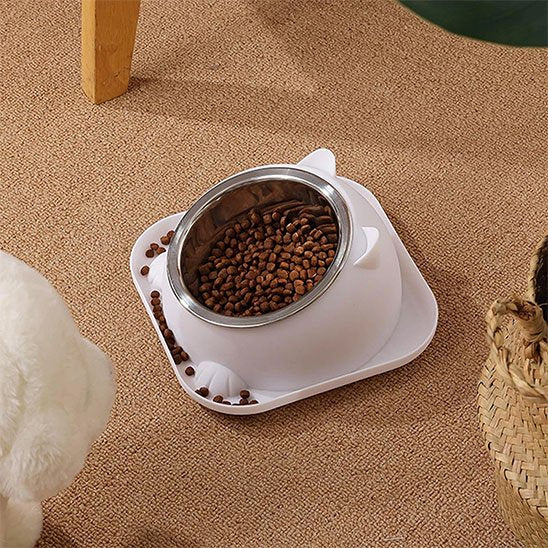 gamelle chat anti basculement couleur blanche